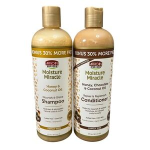 African Pride Moisture Miracle Shampoo & Conditioner Set 16oz — Honey & Coconut